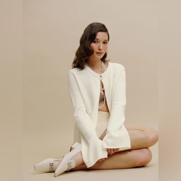 NWOT REFORMATION Liza Cashmere Open Cardigan - Picture 1 of 8